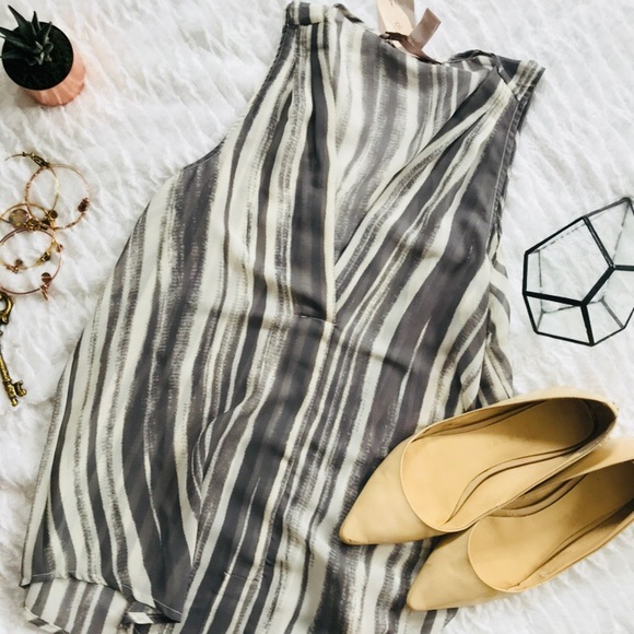 Forever 21 Tops - Gray Striped Sheer Flowy Tank!